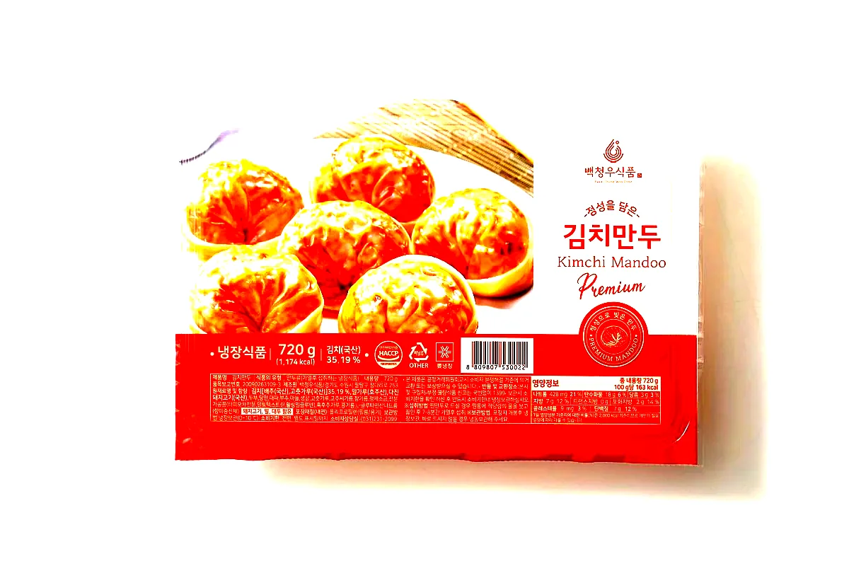 백청우식품 김치만두 720g 12개입 이미지 1